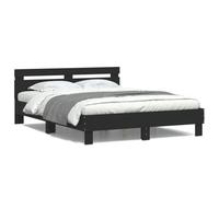 CIOURSTO Marco de Cama con Cabecera LED, Material de Madera de Ingeniería, Cama de Dormitorio con Listones de Madera Contrachapada, Conector USB (150x200cm)