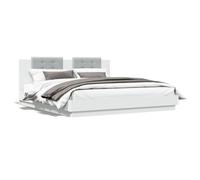 CIOURSTO Marco de Cama King Size con Iluminaciones LED RGB y Listones de Madera Contrachapada Resistentes - Base de Madera de Ingeniería Contemporánea, Cómodos Muebles de Dormitorio (200x200cm)