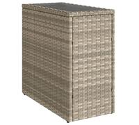 CIOURSTO Mesa Auxiliar de Jardín - Poliratán, Mesa de Centro/Comedor - 58x27,5x55 cm, para Jardín, Patio Trasero, Terraza (Vidrio)