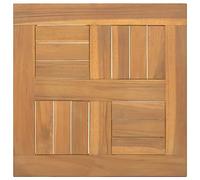 CIOURSTO Mesa de Centro de Jardín, Escritorio de Comedor Al Aire Libre de Madera de Teca con Tablero de Parquet, Mesa de Patio Marrón para Patio Trasero, Terraza y Piscina (40x40cm)