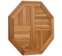 CIOURSTO Mesa de Centro de Jardín, Escritorio de Comedor Al Aire Libre de Madera de Teca con Tablero de Parquet, Mesa de Patio Marrón para Patio Trasero, Terraza y Piscina (50x50cm)