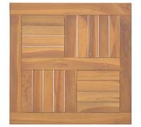 CIOURSTO Mesa de Centro de Jardín, Escritorio de Comedor Al Aire Libre de Madera de Teca con Tablero de Parquet, Mesa de Patio Marrón para Patio Trasero, Terraza y Piscina (50x50cm)