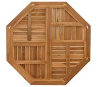 CIOURSTO Mesa de Centro de Jardín, Escritorio de Comedor Al Aire Libre de Madera de Teca con Tablero de Parquet, Mesa de Patio Marrón para Patio Trasero, Terraza y Piscina (90x90cm)