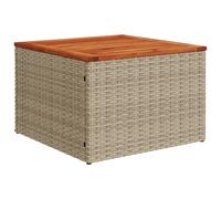 CIOURSTO Mesa de Jardín - 55x55 cm, Mesa de Comedor Cuadrada - Poliratán, Estructura de Acero Estable, para Exteriores y Patios (Madera)