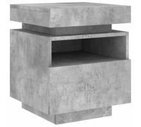 CIOURSTO Mesita de Noche LED de Grano de Madera con Cajón y Estante Abierto, Mesitas de Noches Moderna con Iluminación Ambiental, Mesitae de Nochee Que Ahorra Espacio para (2 pcs)