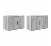 CIOURSTO Moderno Armario de Pared con Puerta Doble y Tiradores Negros, Fácil de Instalar para Cocina, Baño, Garaje y lavadero. (60 x 30 x 41 centímetros)