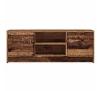 CIOURSTO Moderno Soporte para TV de Veta de Madera, Consola Multimedia de 2 Puertas con 2 Estantes Abiertos, Mueble para TV de Madera de Ingeniería Resistente para Sala de Estar (Vieja)