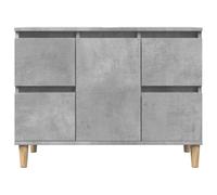 CIOURSTO Mueble de Baño con 4 Cajones y 1 Puerta, Mueble Bajo Lavabo con Patas de Madera Cónicas, Base Resistente en Madera de Ingeniería para Baño, Lavadero y Espacios Pequeños (Gris Cemento)