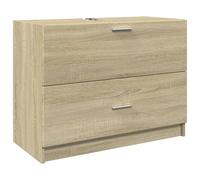 CIOURSTO Mueble de Lavabo de Baño rústico: Madera de Ingeniería de Estilo Antiguo, Gabinete de Almacenamiento Rectangular con Puerta, Muebles Rústicos Funcionales y Estéticos (78x37x59cm)