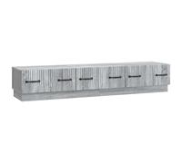 CIOURSTO Mueble para TV - Madera Contrachapada - 147x34,5x27 cm, Mueble para TV con 3 Cajones, Aparador Centro de Entretenimiento, para Sala de Estar Dormitorio Oficina (Sonoma Gris)