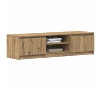 CIOURSTO Mueble TV de Madera, 140x40x35,5 Cm, Muebles TV con 2 Puertas y 2 Compartimentos Abiertos para Salón, Fácil Montaje (Robles artesanales)