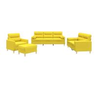 CIOURSTO Sofá de Salón con Reposabrazos, Conjunto de Sofás, Asientos, Mueble Tapizado, para Salones Modernos (con Almohadas y reposapiés)