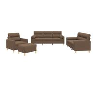 CIOURSTO Sofá de Salón con Reposabrazos, Conjunto de Sofás, Asientos, Mueble Tapizado, para Salones Modernos (con Almohadas y reposapiés)