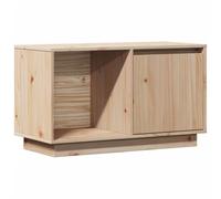 CIOURSTO Soporte para TV de Madera de Pino Natural, Consola Multimedia Minimalista Moderna con 1 Puerta y Estante de Almacenamiento Abierto, Mueble para TV de Madera Rústica para Sala de (Natural)