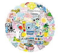 CIOUYAOS 100 Piezas Pegatinas, Stickers Aesthetic Vintage, Niños Random Diy Marcas Impermeables Vinilo para Maletas Ordenador Skateboard Bicicleta (frescos)