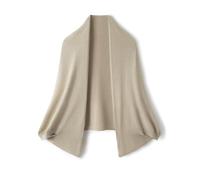 Ciovkis Mujer Lana Merino Mezcla Extragrande Cárdigan 2025 Otoño Invierno con Mangas Bufanda Chal Murciélago Cárdigan De Punto (Light Apricot5014)