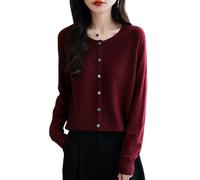 Ciovkis Mujeres Lana Merina Mezcla Cardigan Cuello Redondo Otoño Invierno Mangas Largas Primera Línea Prêt-à-Porter Tricot