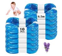 CIOXSOIO 10 Piezas Recambios Contenedor de Pañales, 6.5M Bolsa de Relleno para Papelera Pañales Bebe, Anti-Olor Engrosada, Compatible con Angelcare, Tommee Tippee, LitterLocker