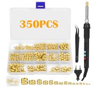 CIOXSOIO 357 Piezas Kit Insertos Roscados, 900W Soldador Estaño Control de Temperatura Digital, 350 Piezas Insertos de Tuercas de Ajuste Térmico M2/M3/M4/M5/M6/M8 Para Impresión 3D y Plástico