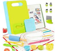 Ciphuoly Cuchillo niños Aprendizaje, 23 Kit Cocina Montessori que no Cortadedos, Cuchillo para niños a Partir de los, Utensilios Cocina, Para Cortar Frutas Verduras o Masa (23 piezas)