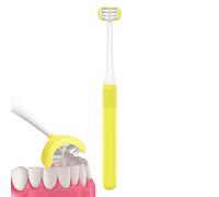 Cipliko Cepillo de dientes sensorial para autismos, cepillo de dientes de 3 caras para adultos, cepillo de dientes sensorial adulto para un cuidado completo de los dientes y las encías, pelo de gran angular