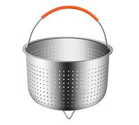 Cipliko Cesta de vapor para olla I-nstant, cesta de vapor de acero inoxidable, colador de frutas, accesorios de olla a presión, herramienta de cocina con mango de silicona