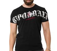 Cipo & Baxx Camiseta de hombre algodón cuello redondo con fuente cursiva CT768, Negro , XL