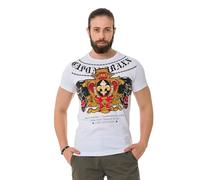 Cipo & Baxx Camiseta para hombre 100% poliéster, transpirable y elegante, perfecta para el día a día y el tiempo libre, Blanco, L