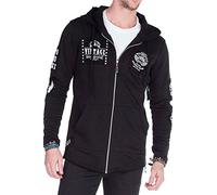 Cipo & Baxx Chaqueta con capucha para hombre, con estampado bordado, cremallera