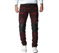 Cipo & Baxx Hombre Jeans CD481-bans Burdeos W38/L30