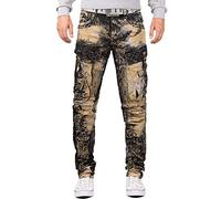 Cipo & Baxx Jeans para Hombre CD494-bans Caqui W38/L34