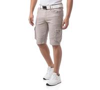 Cipo & Baxx Pantalones capri para hombre - elegantes pantalones 3/4 con elástico para verano y ocio, beige, 36