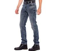 Cipo & Baxx Pantalones vaqueros para hombre, corte recto, vaquero usado, básicos, azul, 30