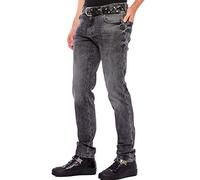 Cipo & Baxx Pantalones vaqueros para hombre Slimfit Denim Used Basic, Negro , 42