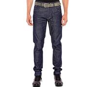Cipo & Baxx Pantalones vaqueros para hombre, varios ajustes, aspecto desgastado y desgastado, con tachuelas, piel sintética e impresión, estilo motorista moderno, Azul Oscuro-cd538, 32