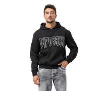 Cipo & Baxx Sudadera con capucha para hombre Series - Elegante jersey de estilo casual con capucha y bolsillo canguro - Parte superior cómoda para el día a día y el tiempo libre, Cl601 Negro, L