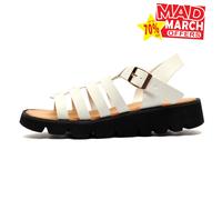 Cipriata Azia Mujer Hebilla de Moda Casual Playa Cuña Sandalia Blanco