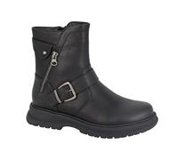 Cipriata - Botas de Motero de PU Polipiel Tilda Costura Lateral, Hebilla ajustab
