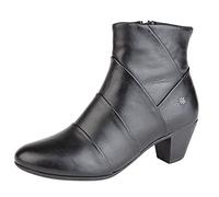 Cipriata Botas de tobillo para mujer, de piel cómoda, con tacón medio, espuma viscoelástica, color negro, talla 3, 4, 5, 6, 7, 8, color Negro, talla 39 EU