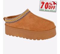 Cipriata Danilla Mujer Diseño Casual Cómodo sin Cordones Salón Pantuflas Marrón