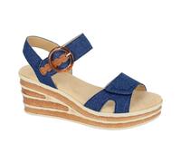 Cipriata Sandalia de cuña L638 Danta – cierre táctil – Denim Pu azul marino 36 EU