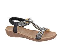 Cipriata Giada Sandalia De Playa De Moda Para Mujeres Con Joyas Negra