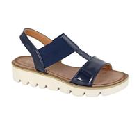 Cipriata L221 ALADINA Sandalias de cuña elásticas para mujer, azul marino (Navy Patent), 38 EU