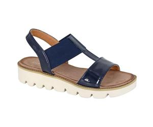 Cipriata L221 ALADINA Sandalias de cuña elásticas para mujer, azul marino (Navy Patent), 38 EU
