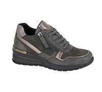Cipriata L363 ADA, zapatillas glamour, con cremallera y tacón de cuña para mujer, Peltre gris, 36 EU