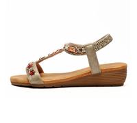 Cipriata Lia Mujer Joyas Moda Casual Playa Sandalia Oro