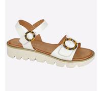 Cipriata Mimi Halter Mujer Moda Informal Vestido Diseñador Cuña Sandalias Blanco