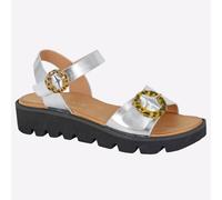 Cipriata Sandalia Mimi Mujer Cuña Tacón Informal Vacaciones Plata