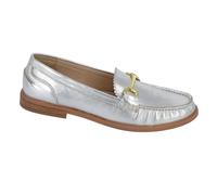 Cipriata Nicolosa Vestido Mujer Moda Informal sin Cordones Mocasines Piel Plata