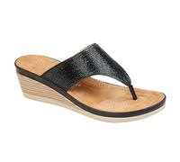 Cipriata Sandra Mujer Vestido Casual Moda Diamonte Verano Cuña Sandalias Negras
